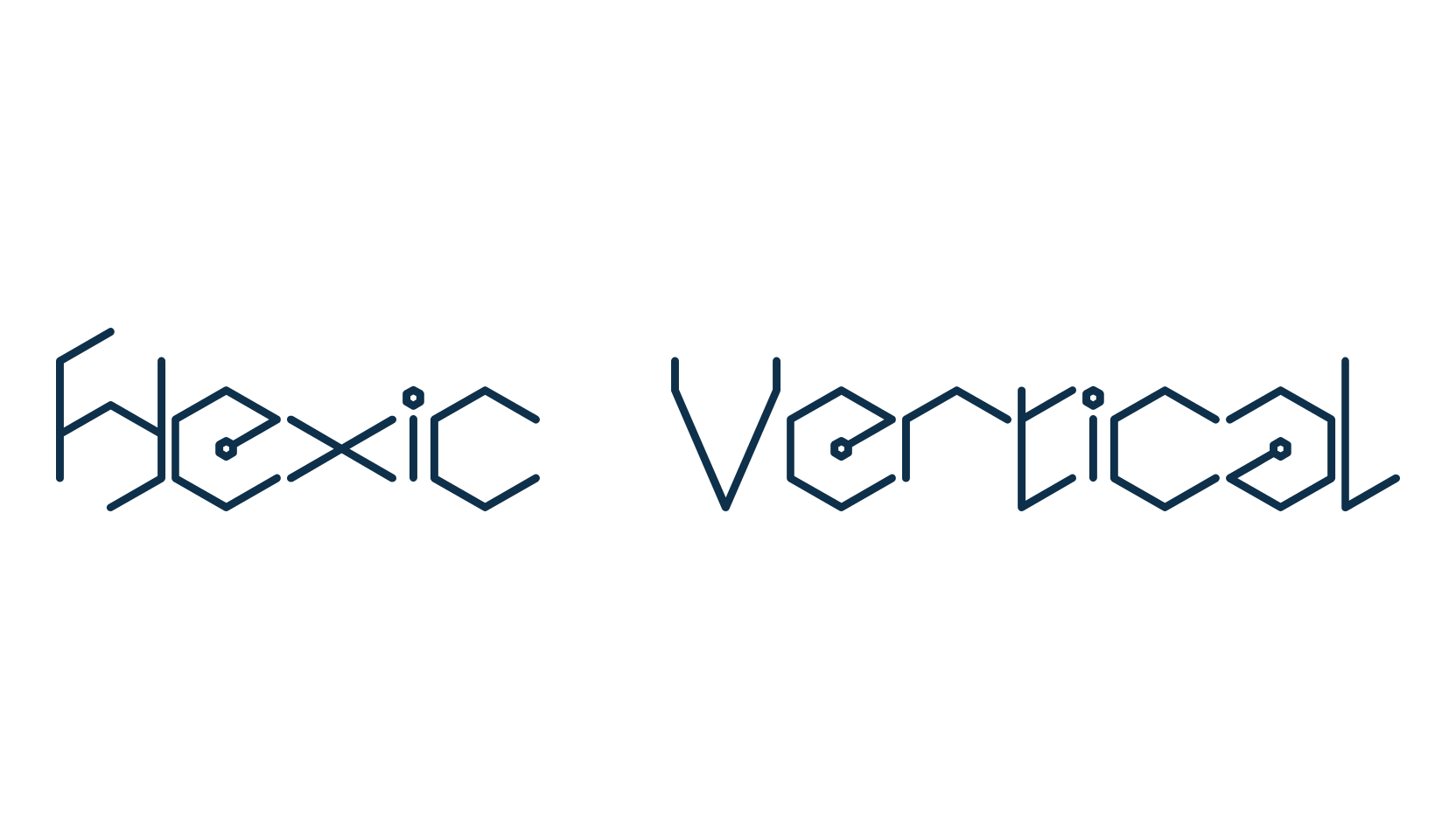Hexic Vertical, various font preview