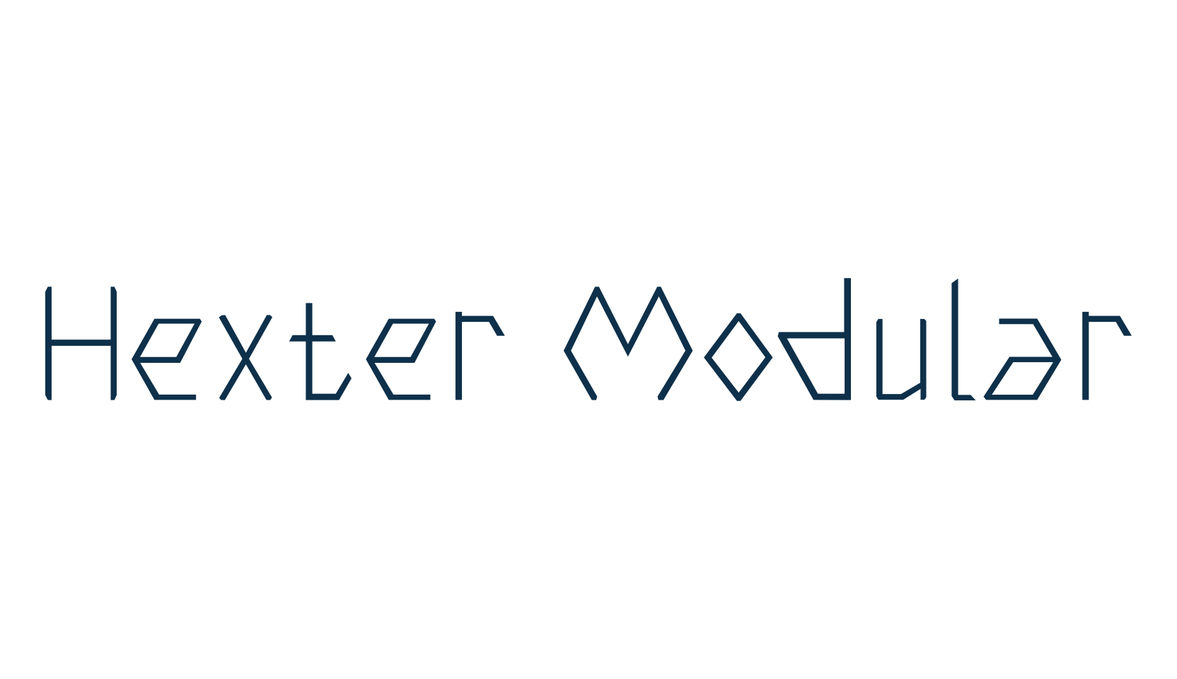 Hexter Modular, fancy various techno sci-fi font preview