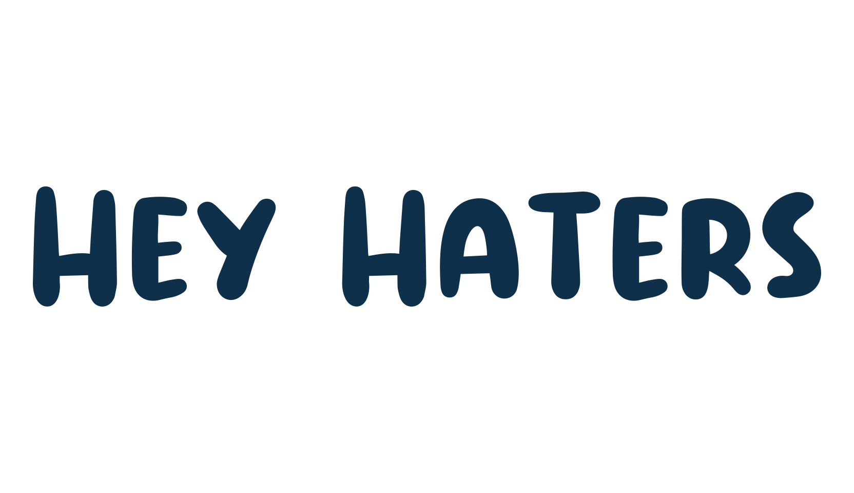 Hey Haters, cartoon font preview