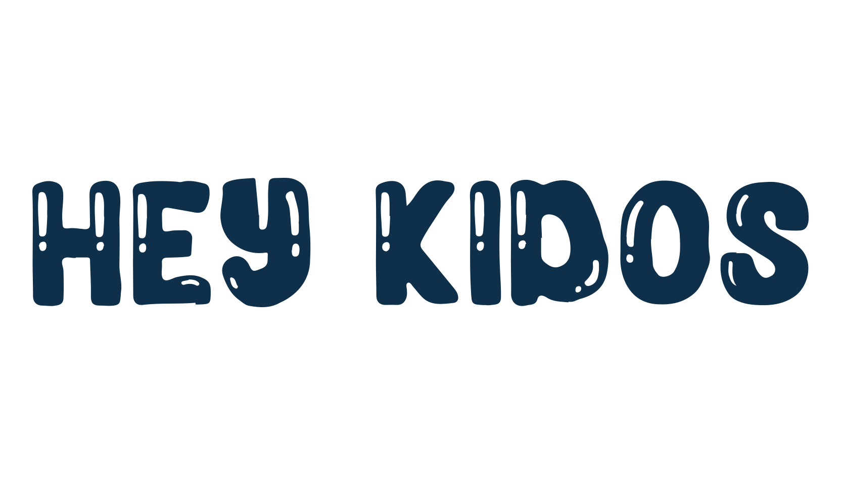 Hey Kidos, fancy cartoon decorative font preview
