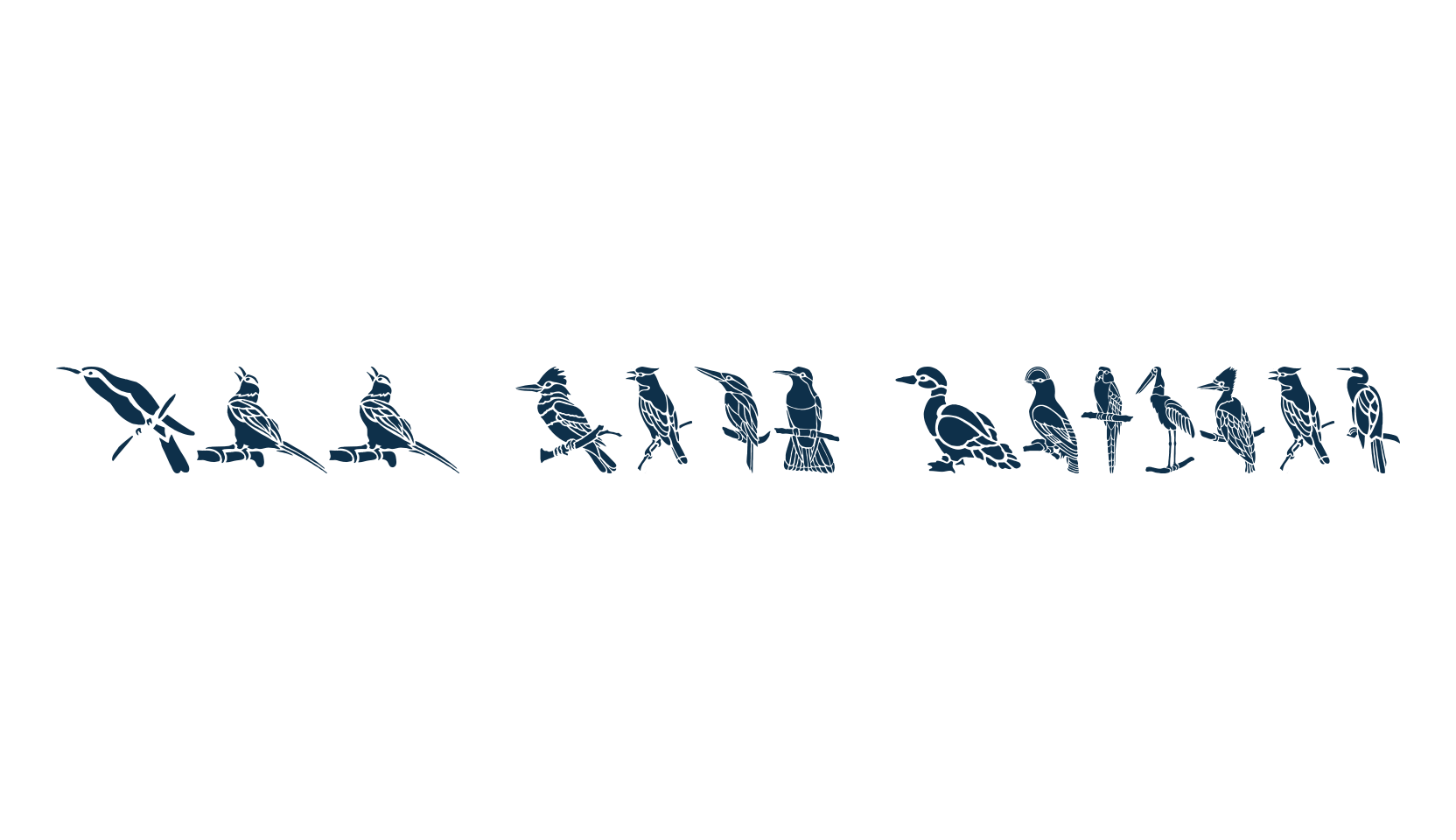 HFF Bird Stencil, display market font preview