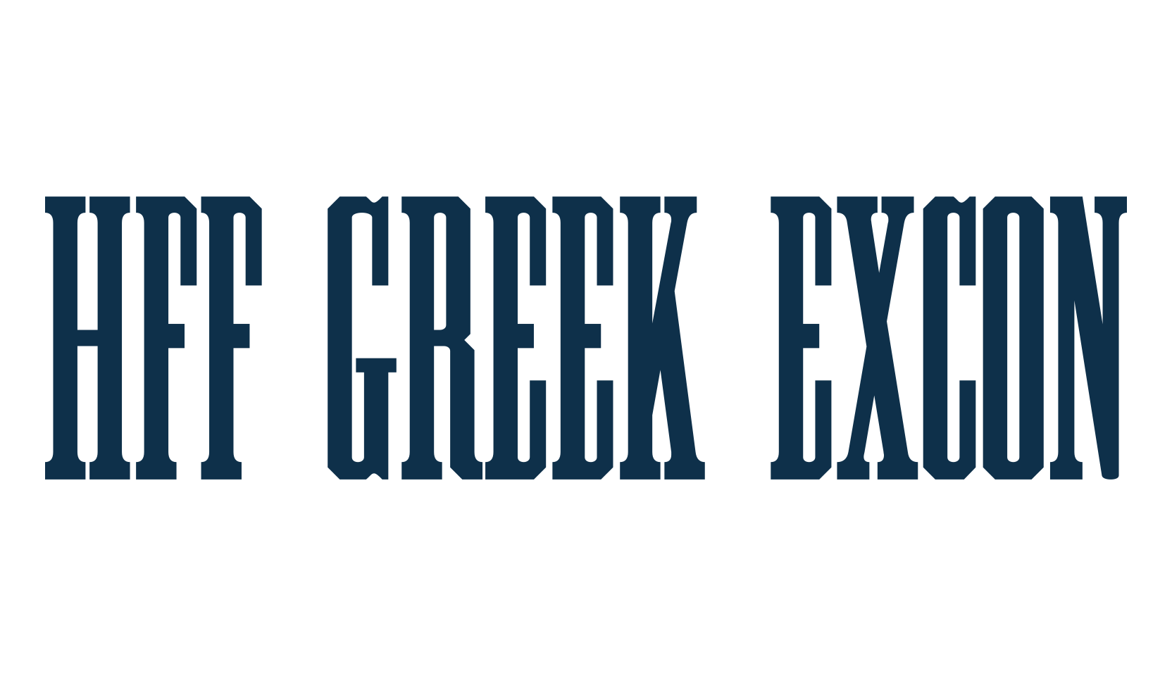 HFF Greek ExCon, retro font preview