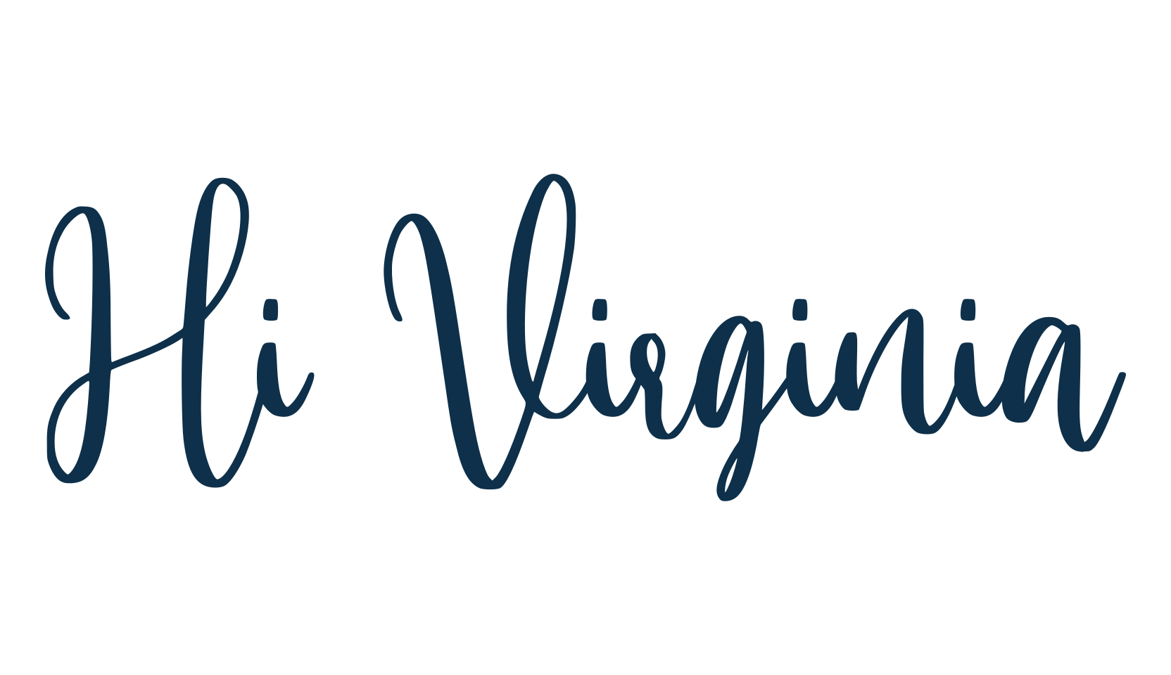 Hi Virginia, calligraphy font preview