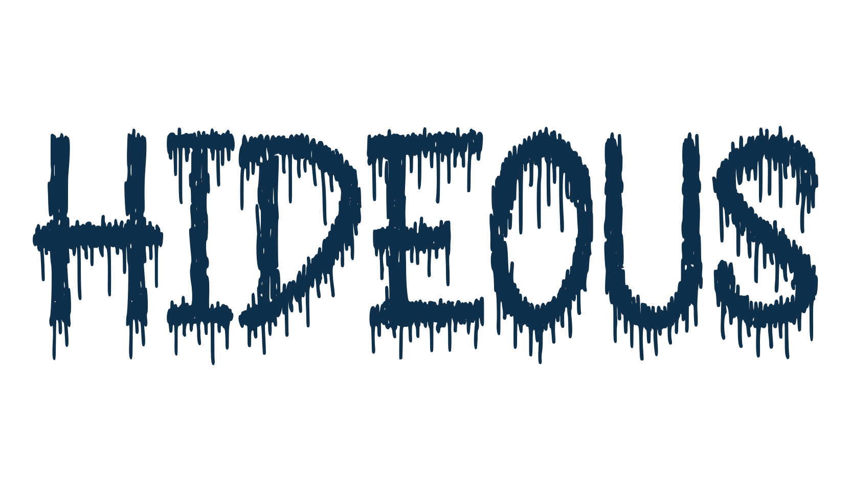 Hideous, holiday halloween fancy decorative horror font preview