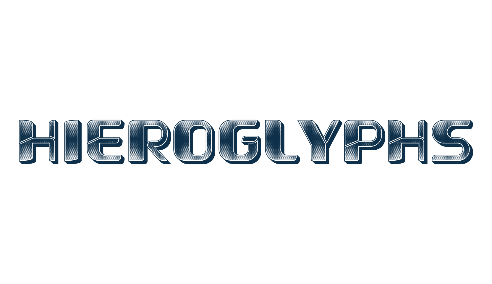 Hieroglyphs, fancy various decorative font preview