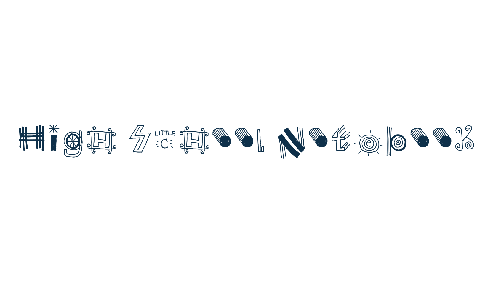 High School Notebook, fancy decorative font preview