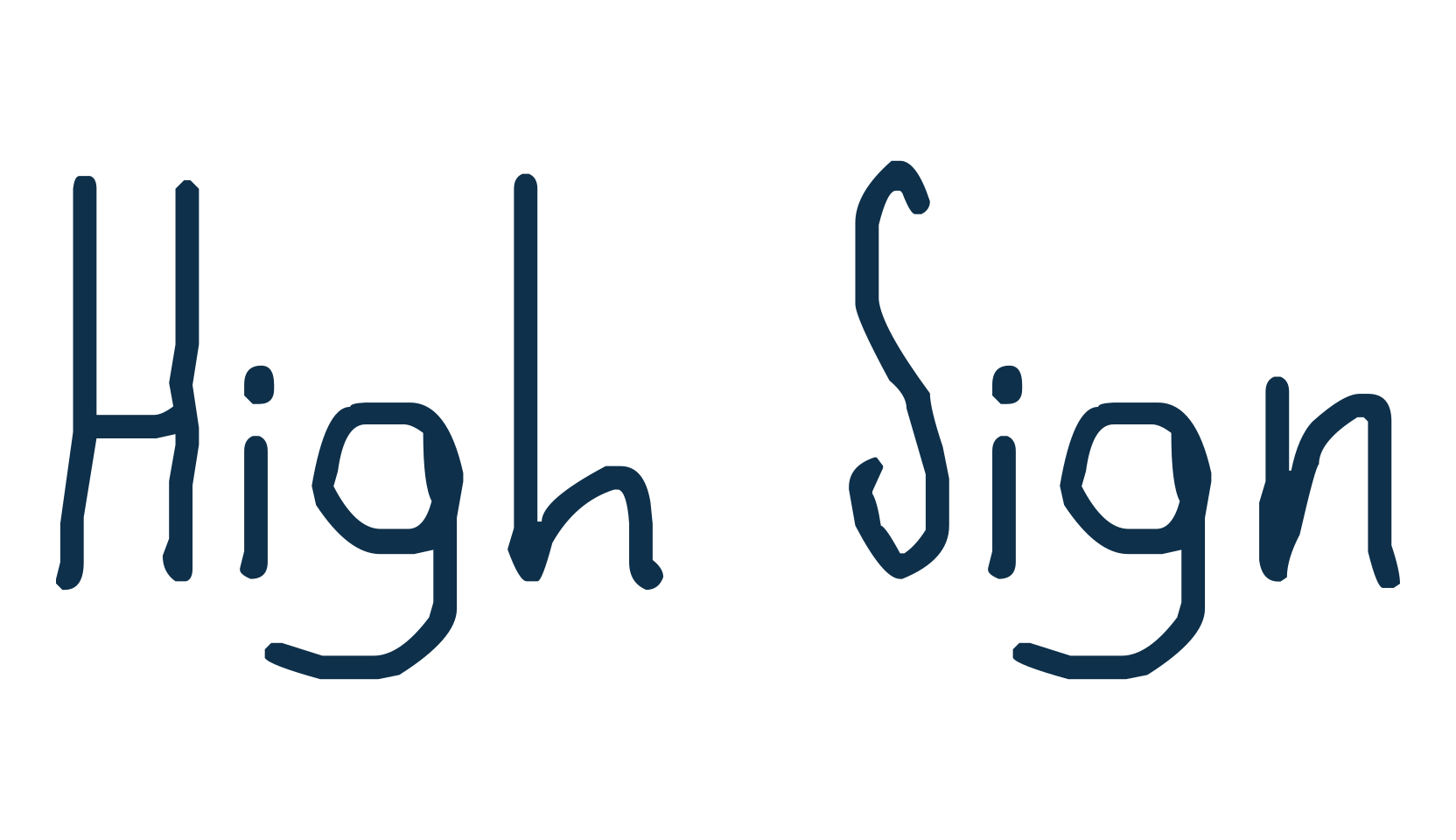 High Sign, script handwritten fancy decorative calligraphy font preview