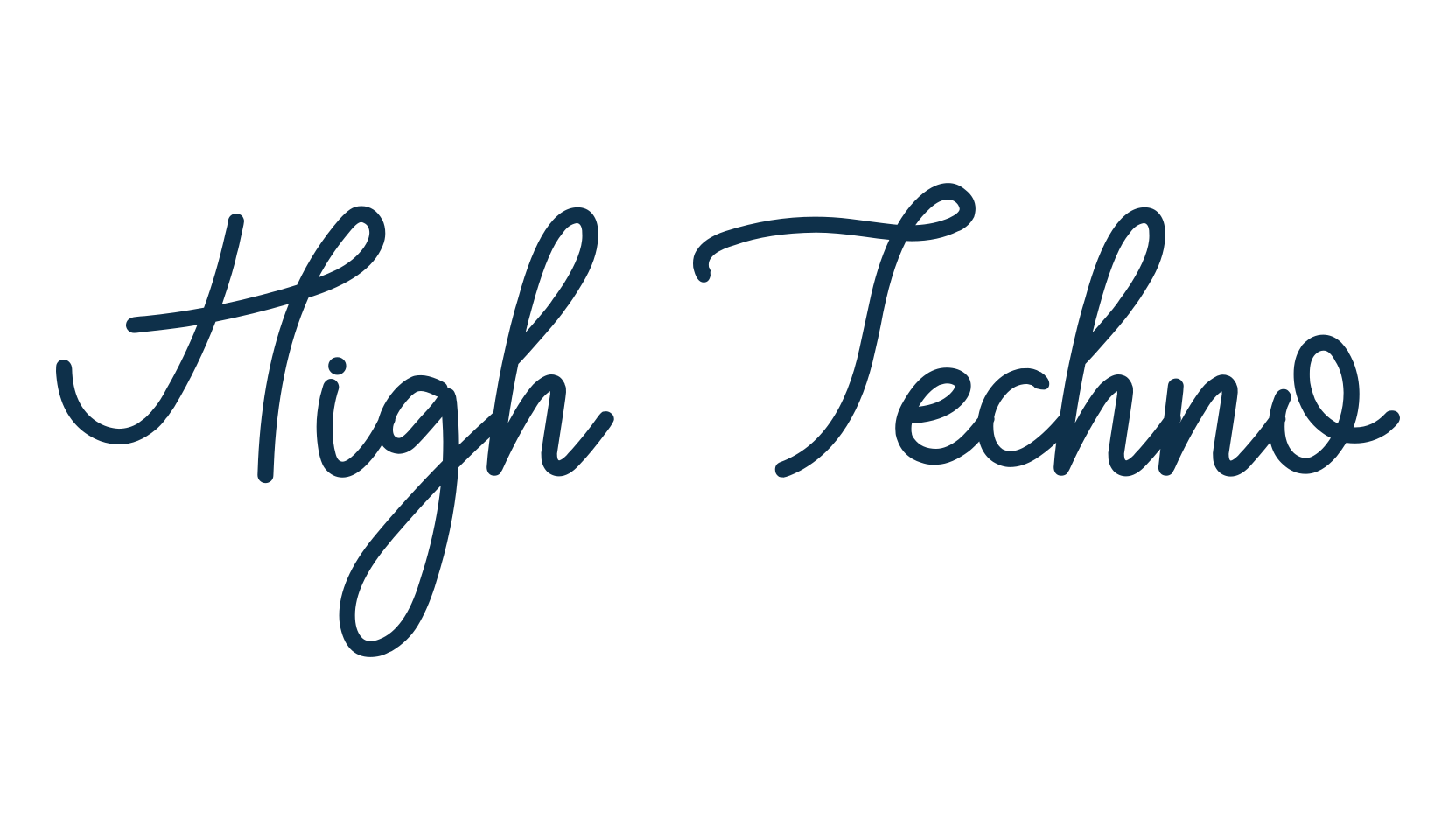 High Techno, script handwritten fancy decorative calligraphy font preview
