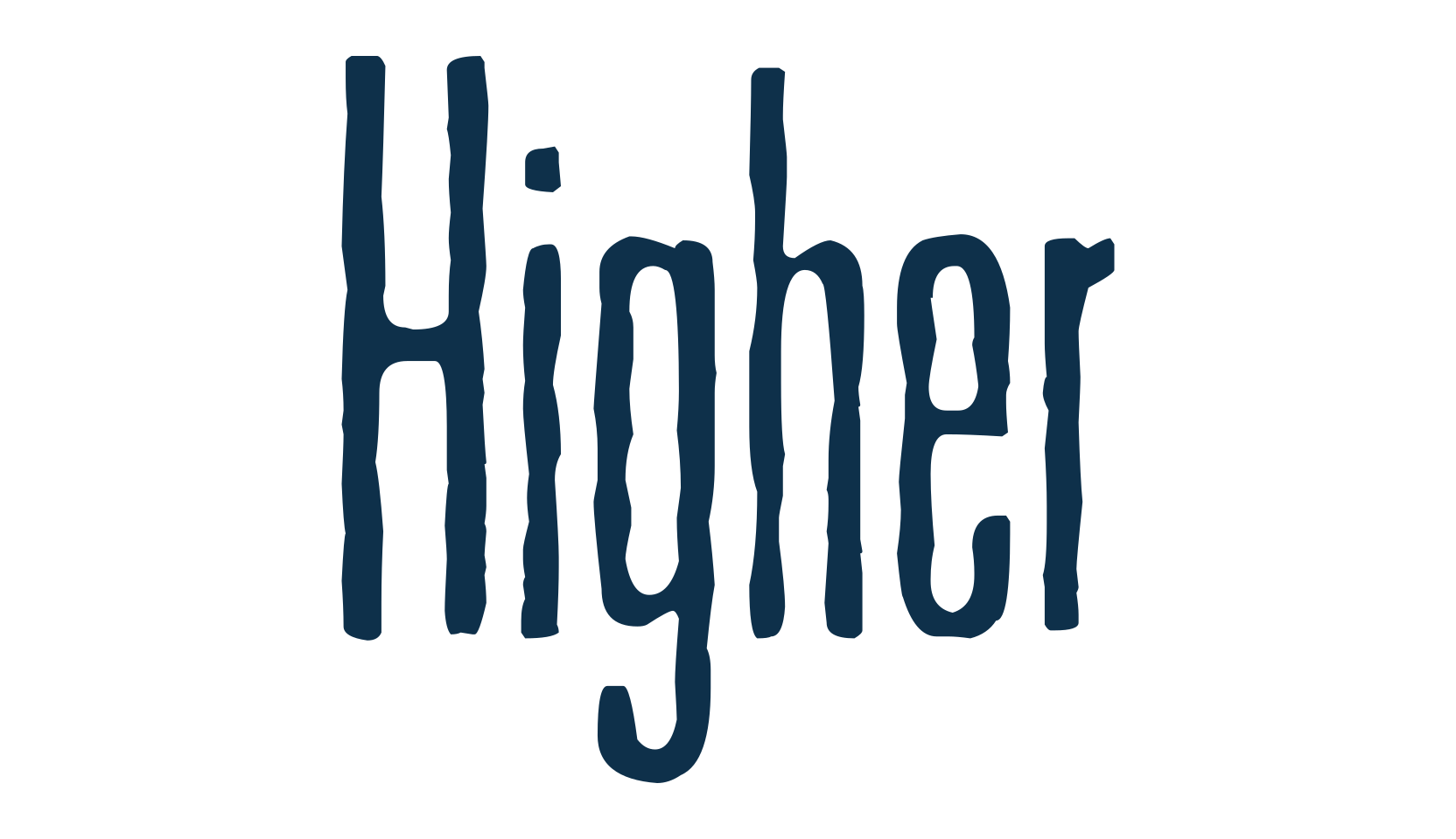Higher, fancy eroded decorative font preview