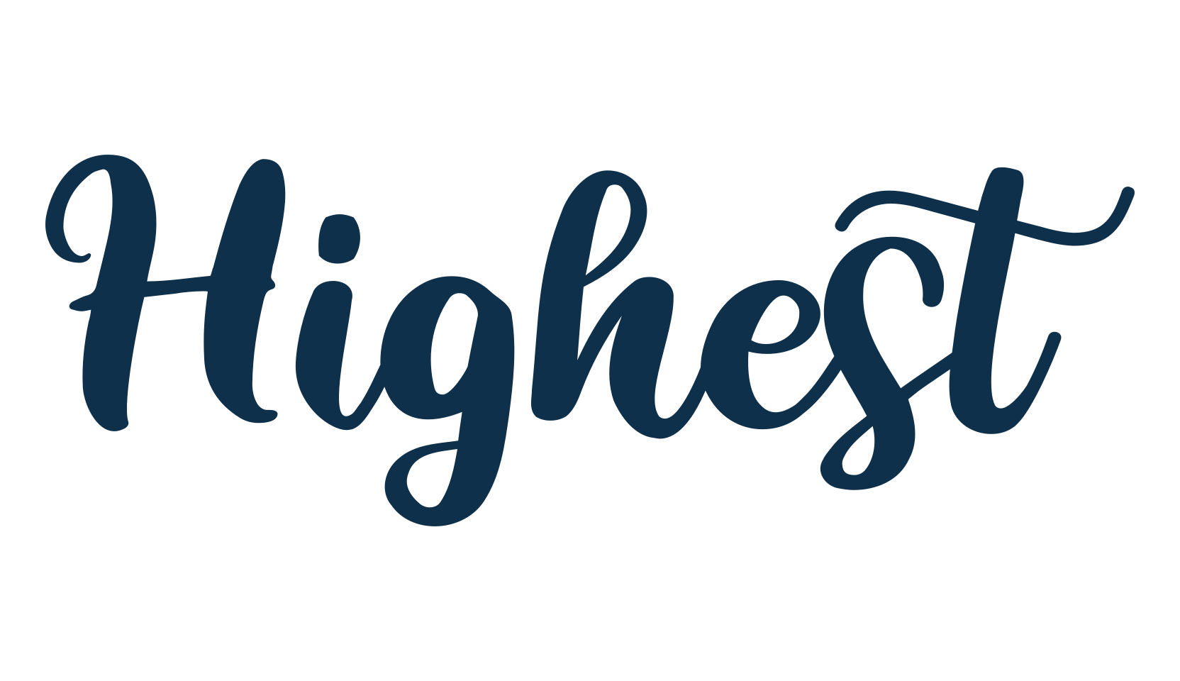 Highest (highest), calligraphy font preview