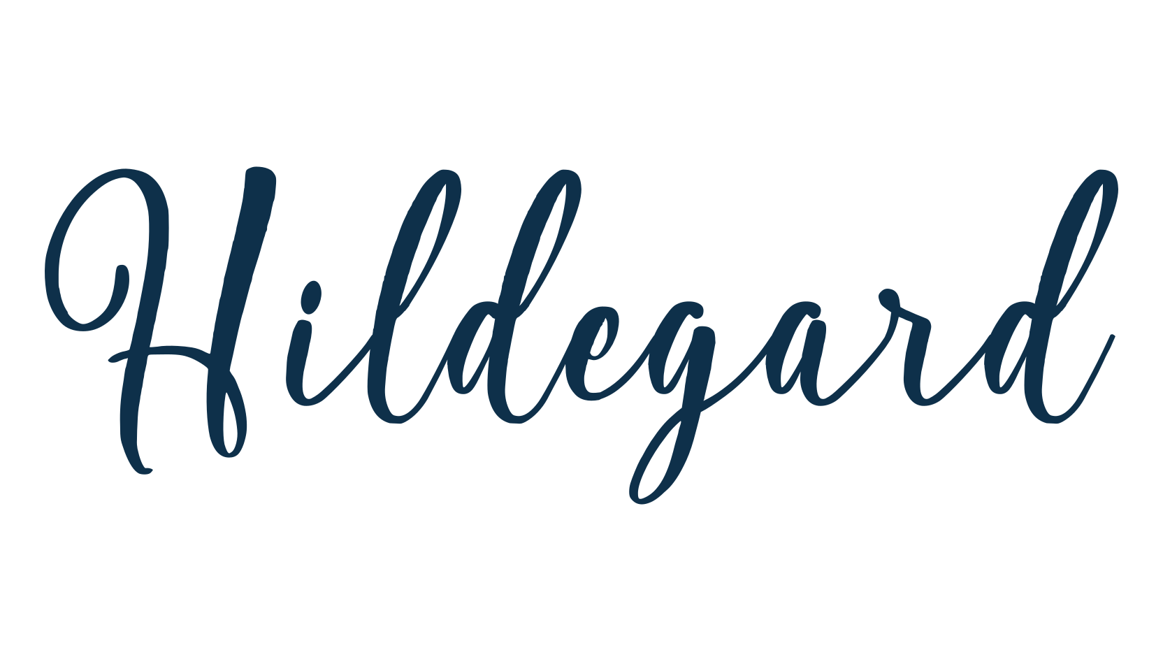 Hildegard, script calligraphy fancy decorative font preview