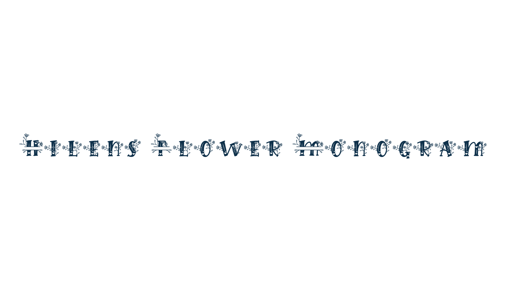 Hilens Flower Monogram, initials font preview