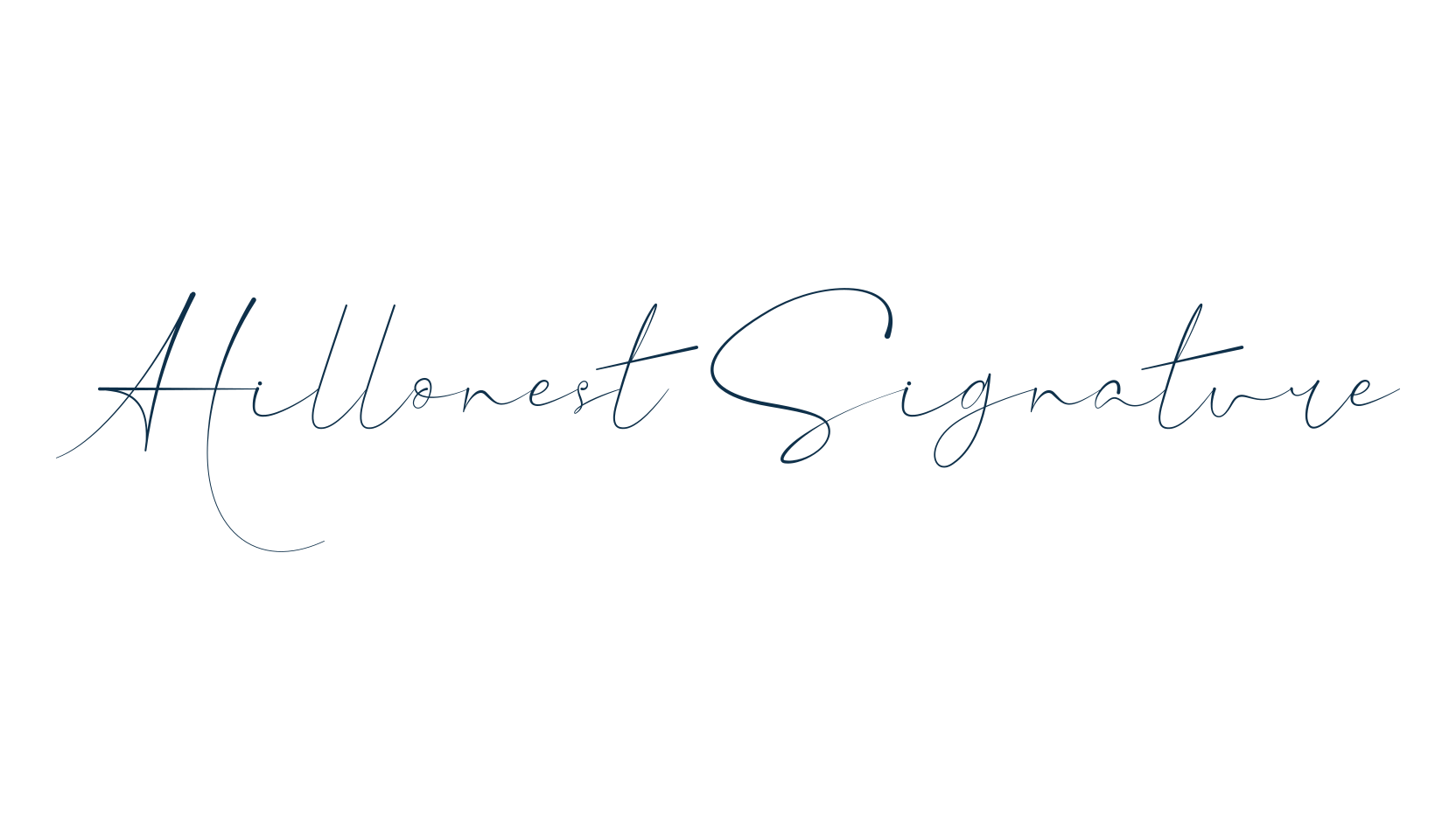 Hillonest Signature, script handwritten fancy decorative calligraphy font preview
