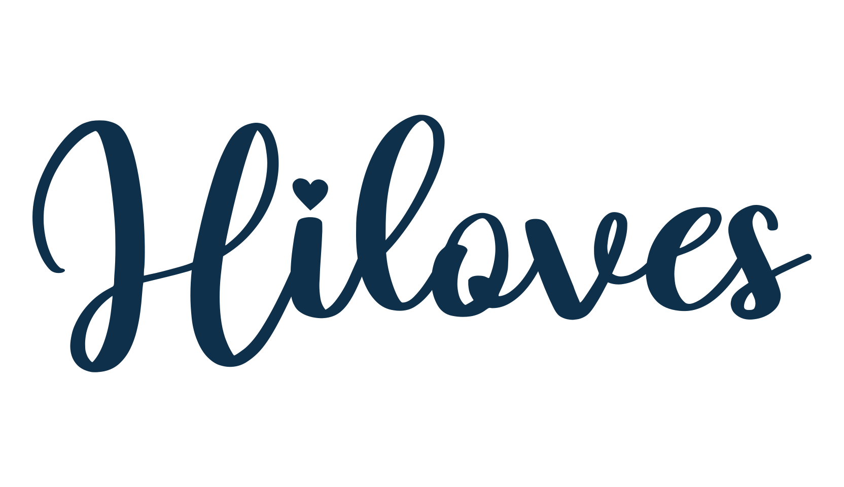 Hiloves, calligraphy font preview