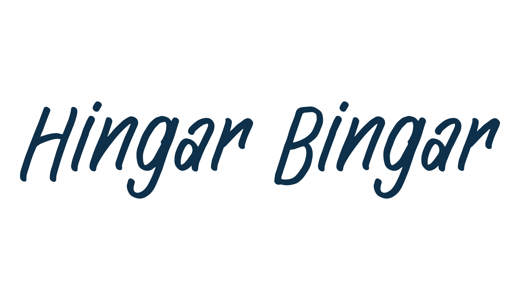 Hingar Bingar, handwriting font preview