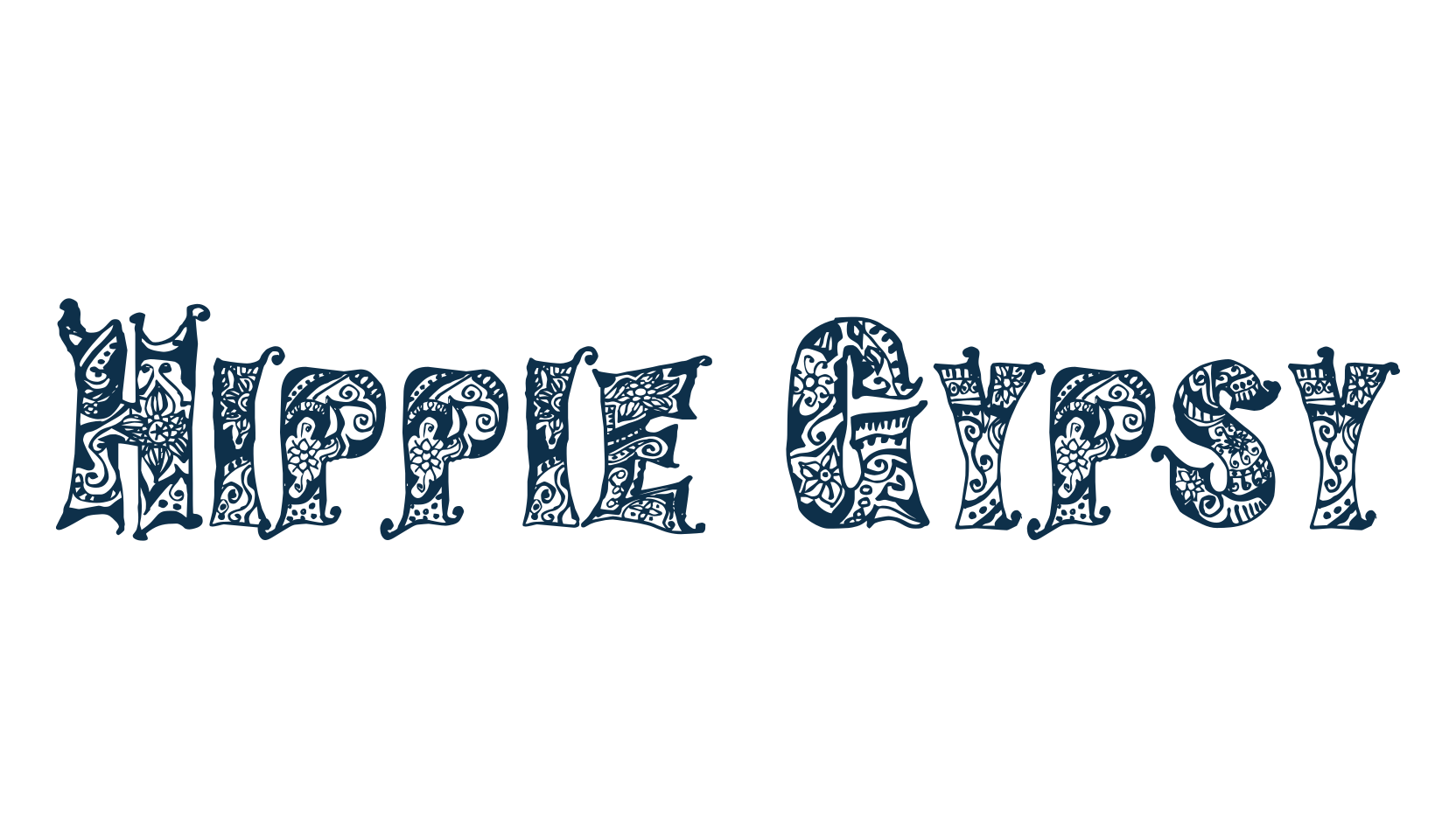 Hippie Gypsy, fancy decorative font preview
