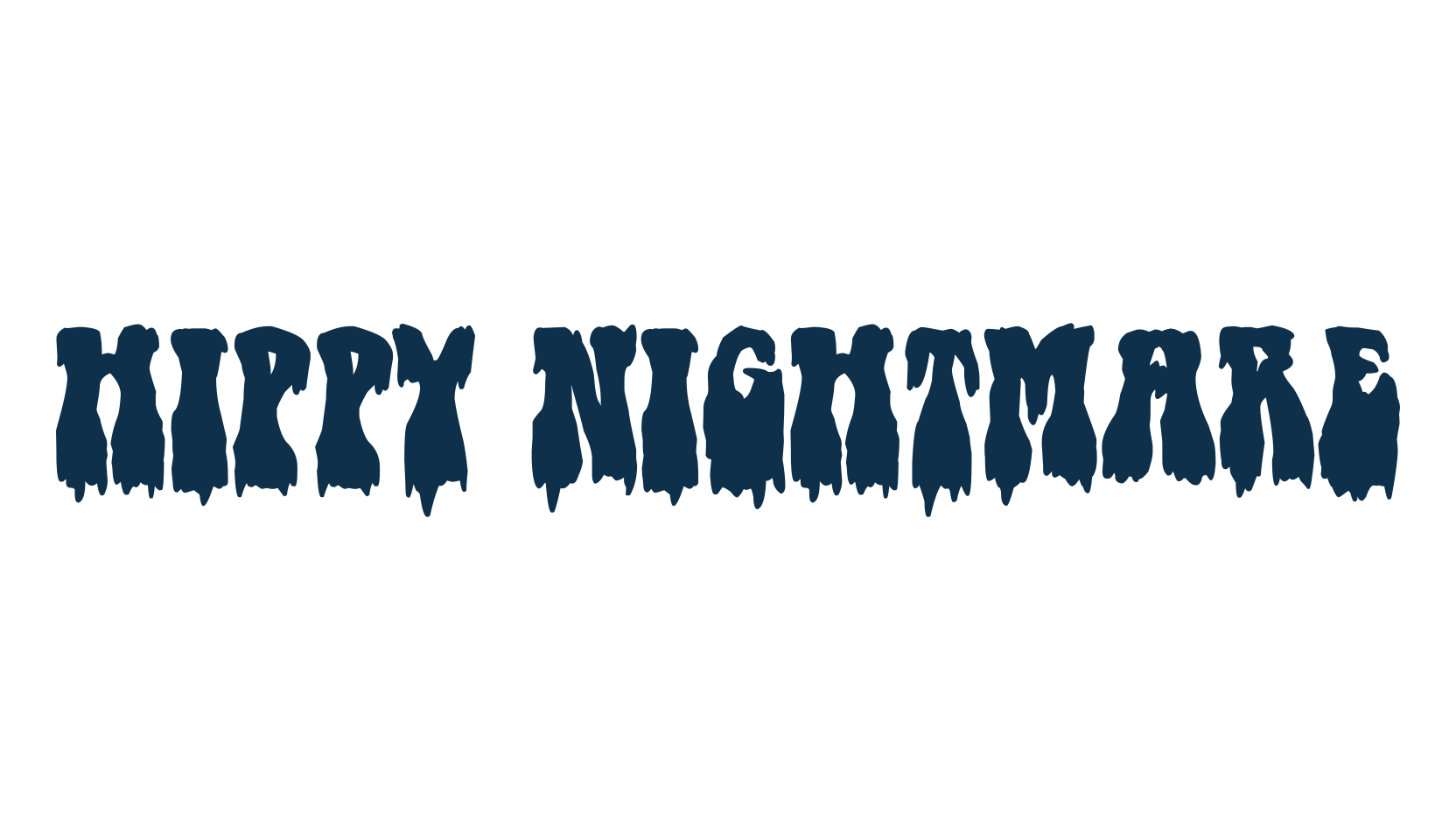 Hippy Nightmare, fancy decorative font preview