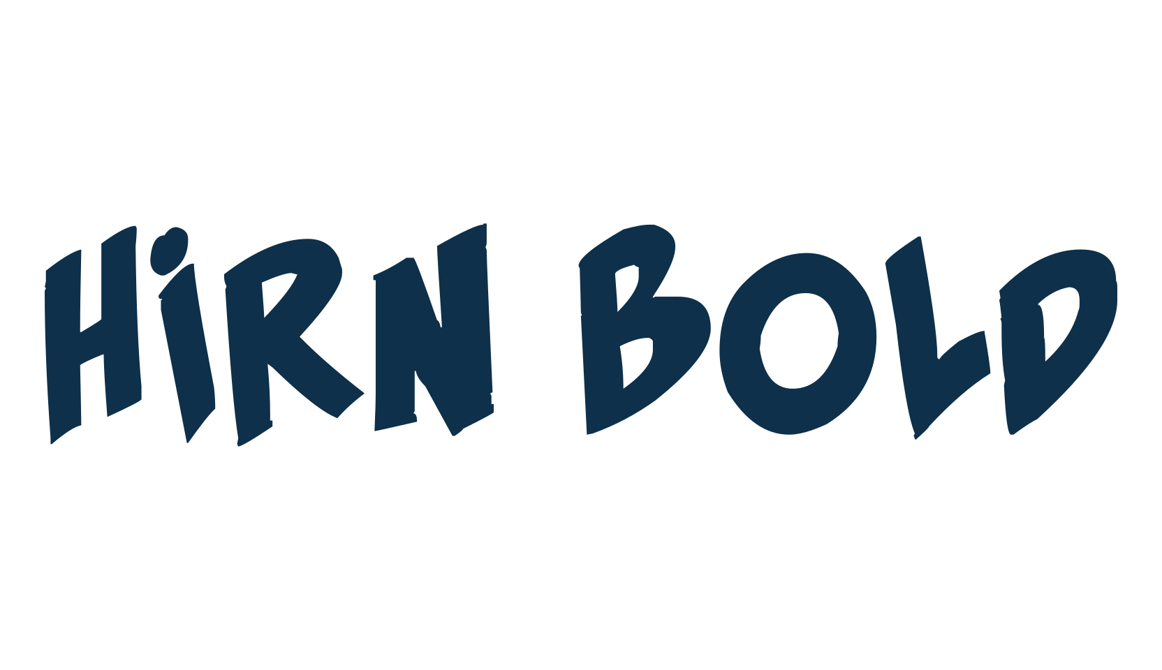 Hirn Bold, cartoon font preview