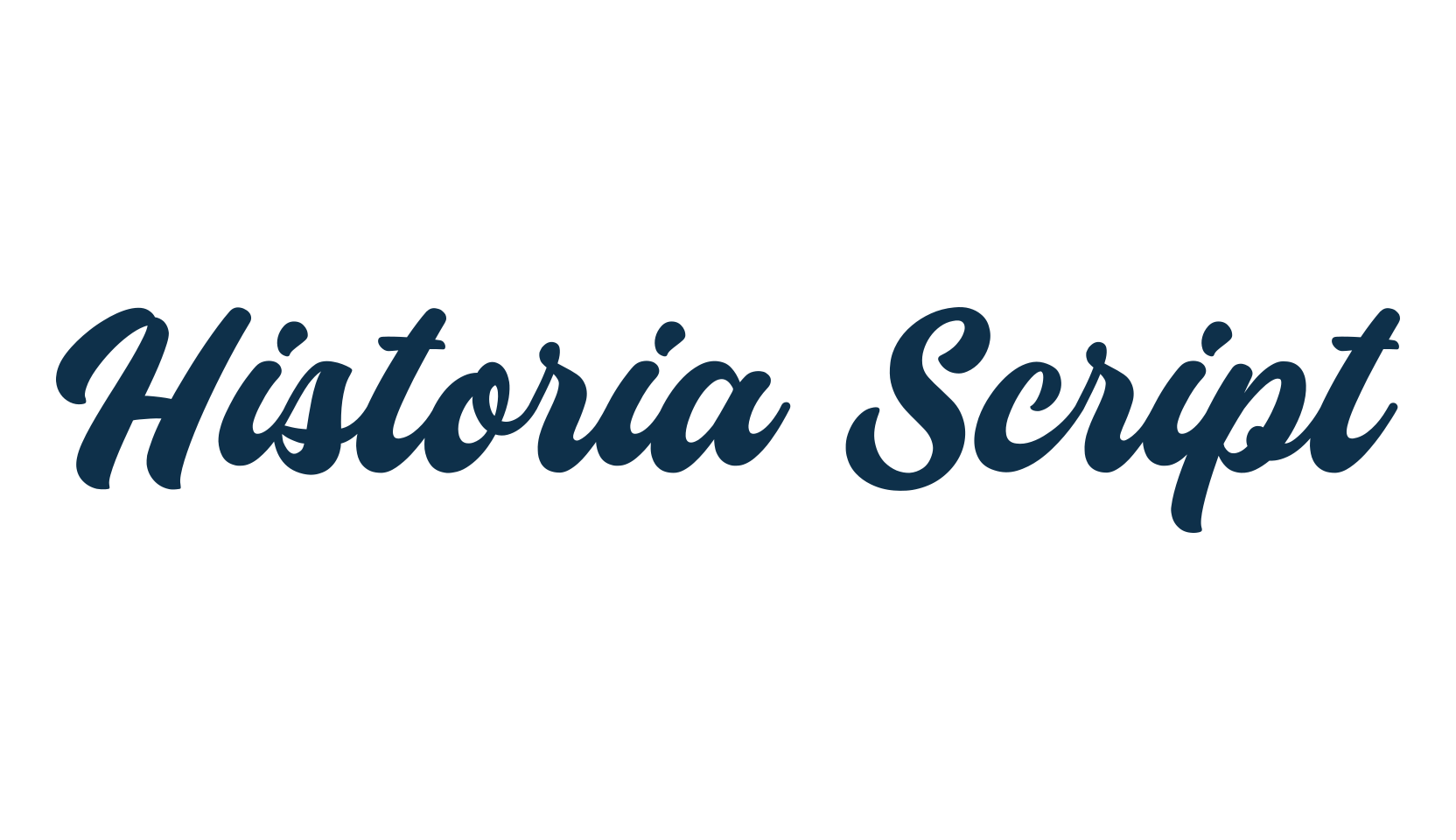Historia Script, brush font preview
