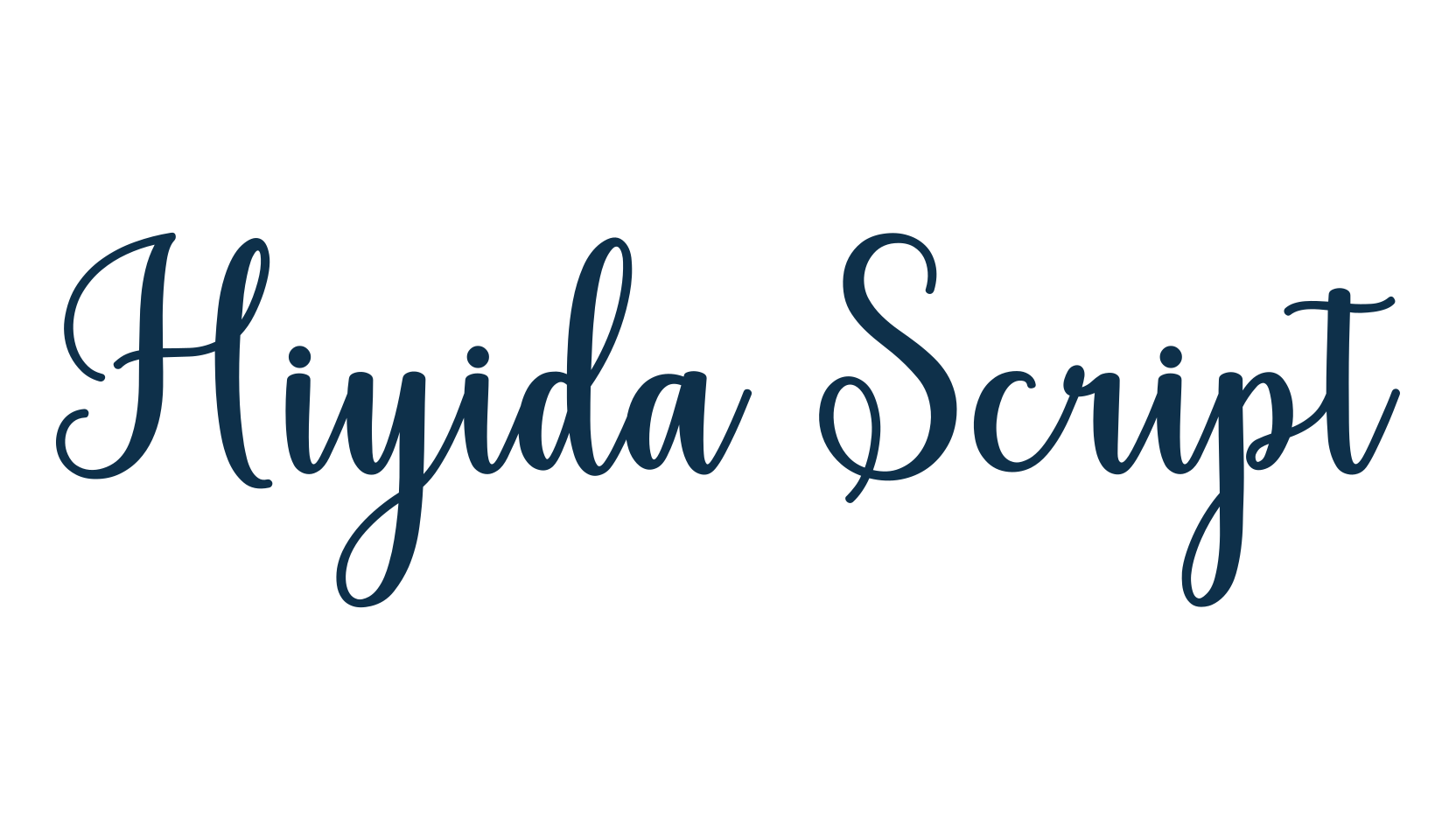 Hiyida Script, calligraphy font preview