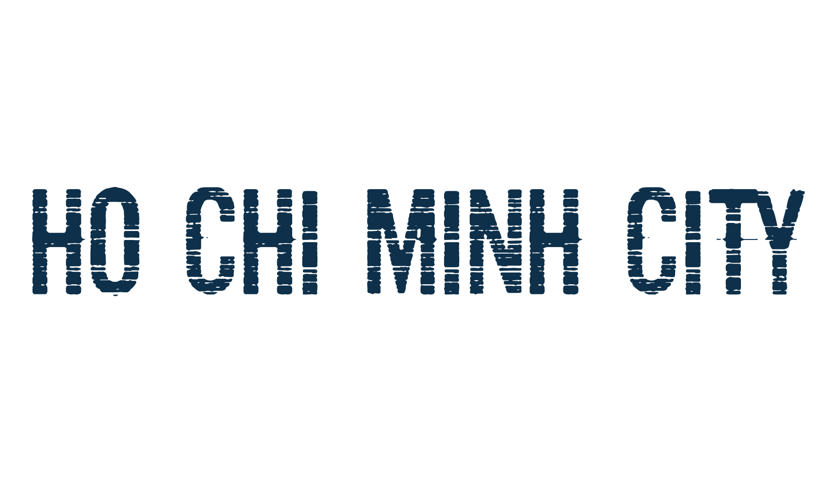 Ho Chi Minh City, fancy eroded decorative font preview