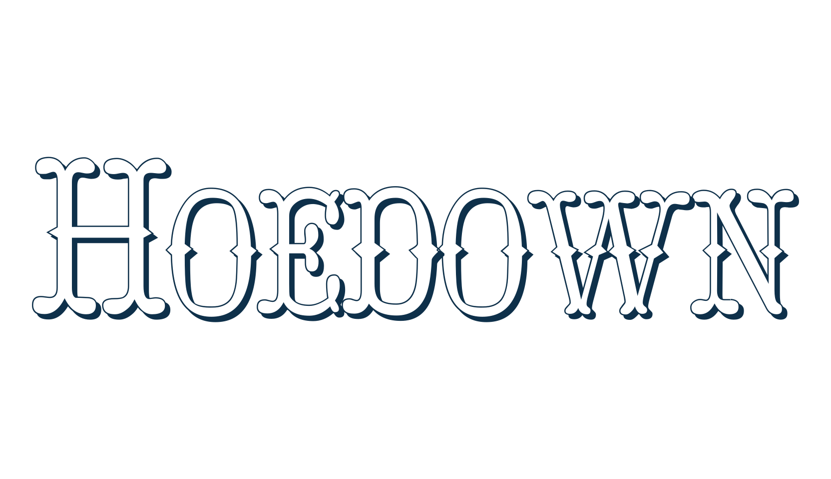 Hoedown, fancy western decorative font preview