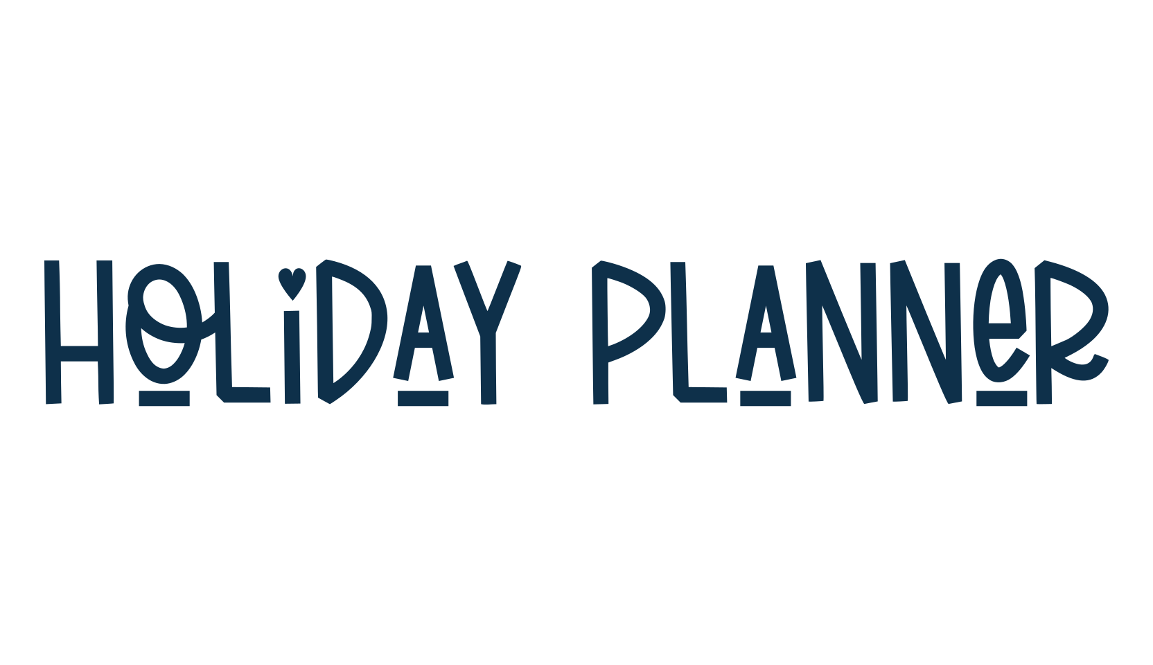Holiday Planner, various font preview