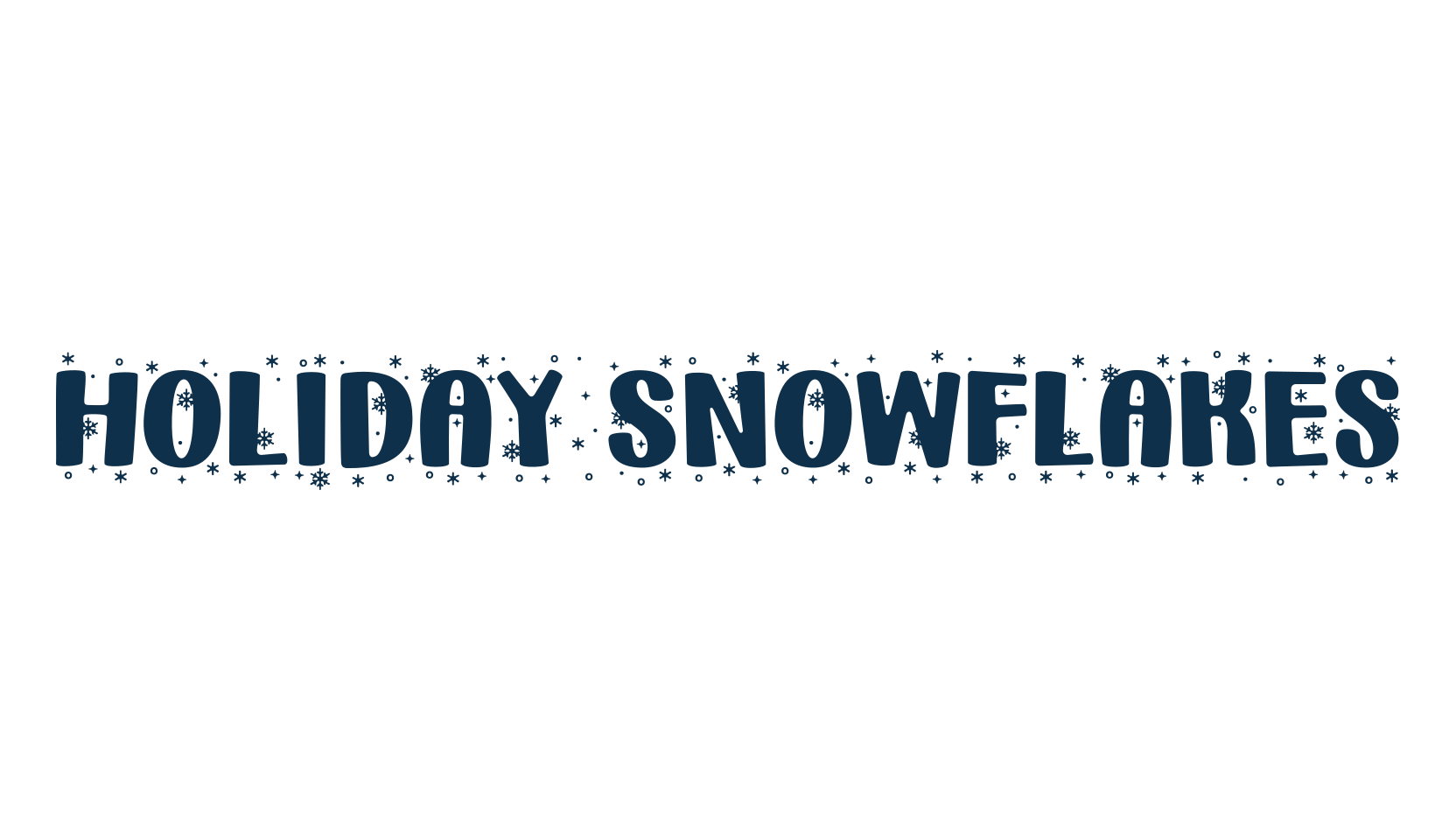 Holiday Snowflakes, display market font preview
