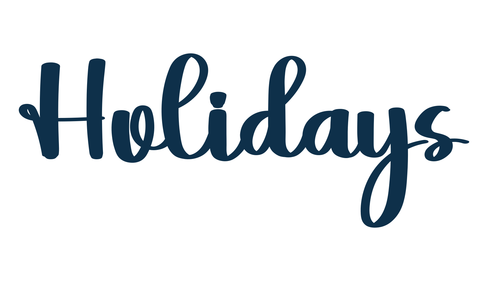 Holidays, script handwritten fancy decorative calligraphy font preview