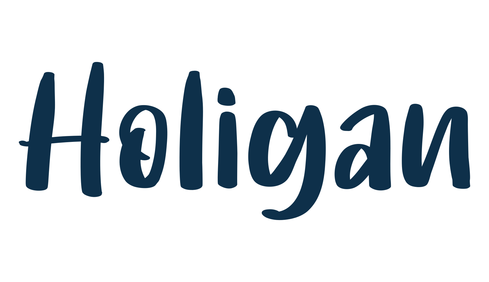 Holigan, brush font preview