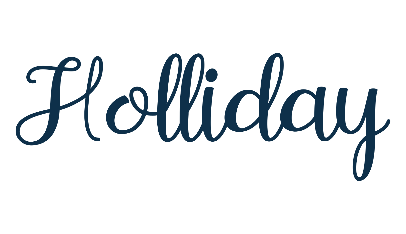 Holliday, calligraphy font preview