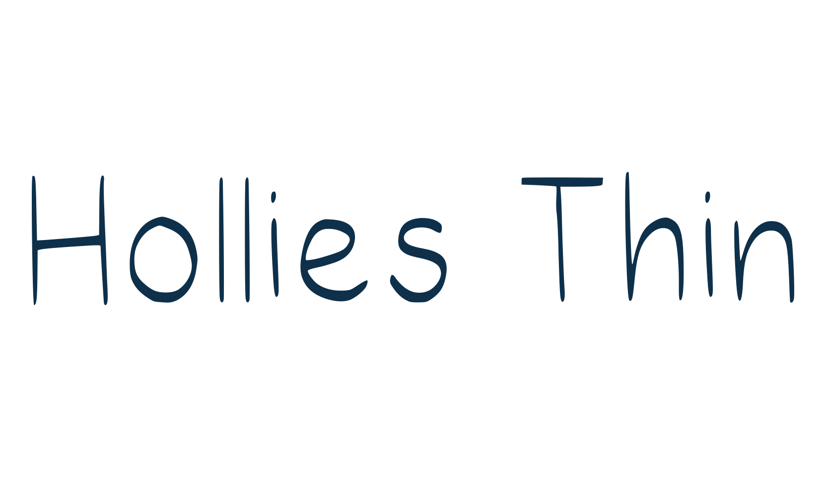 Hollies Thin, handwriting font preview