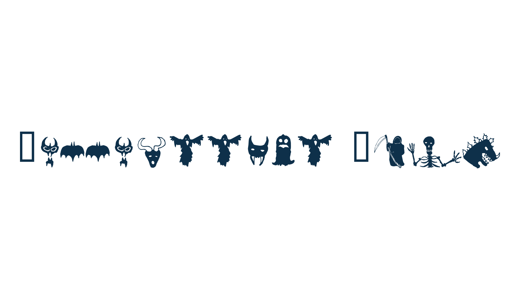 Holloweenie Bats, display market font preview
