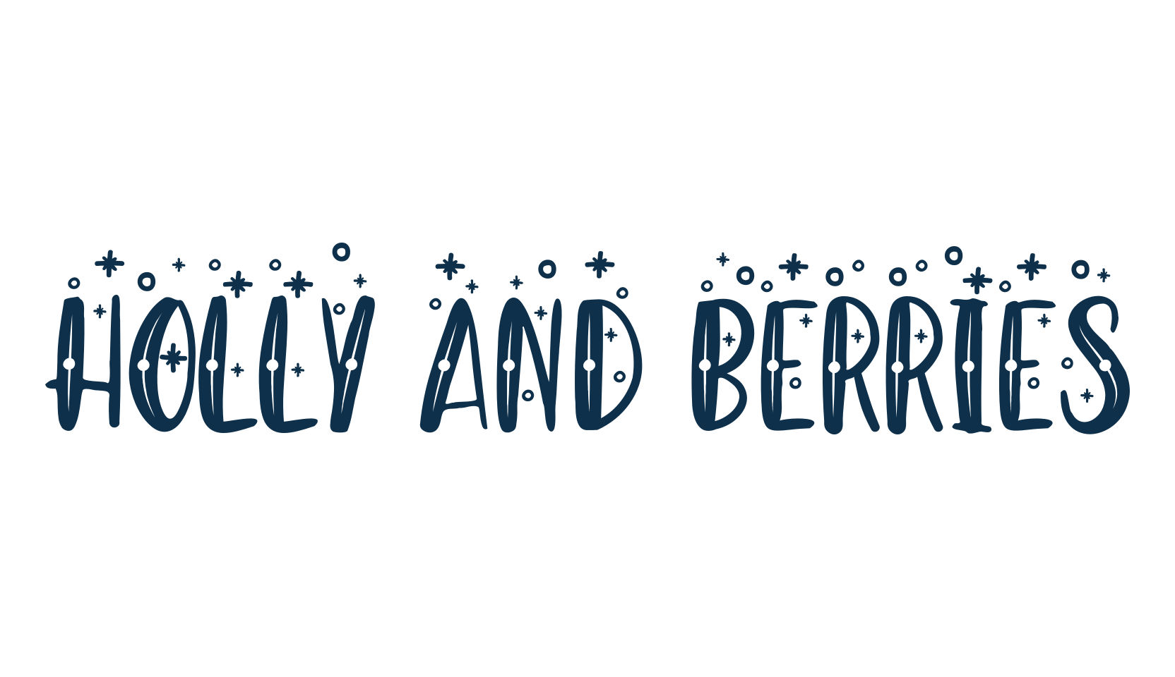 Holly And Berries, fancy decorative font preview