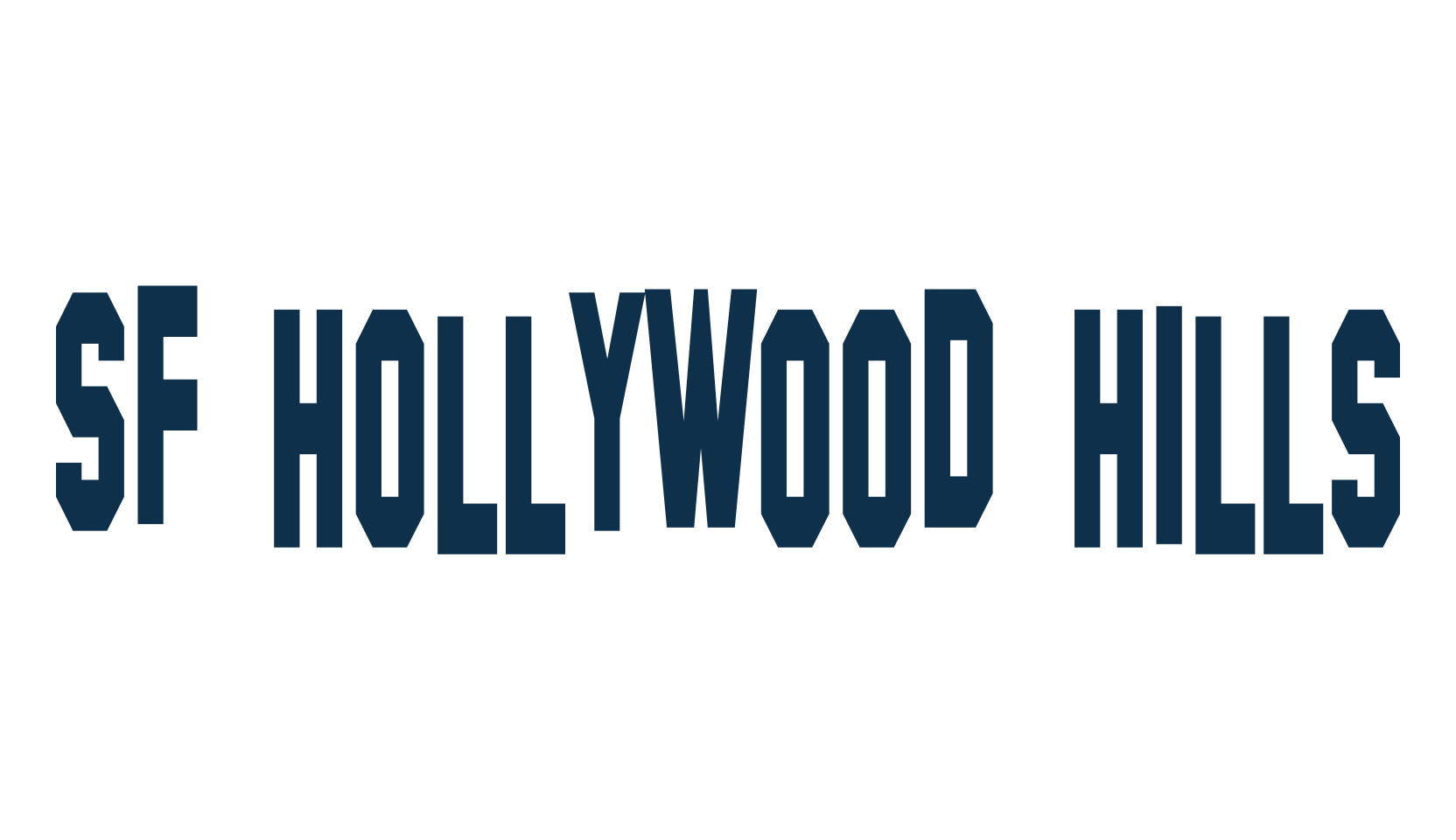 SF Hollywood Hills, fancy distorted decorative font preview