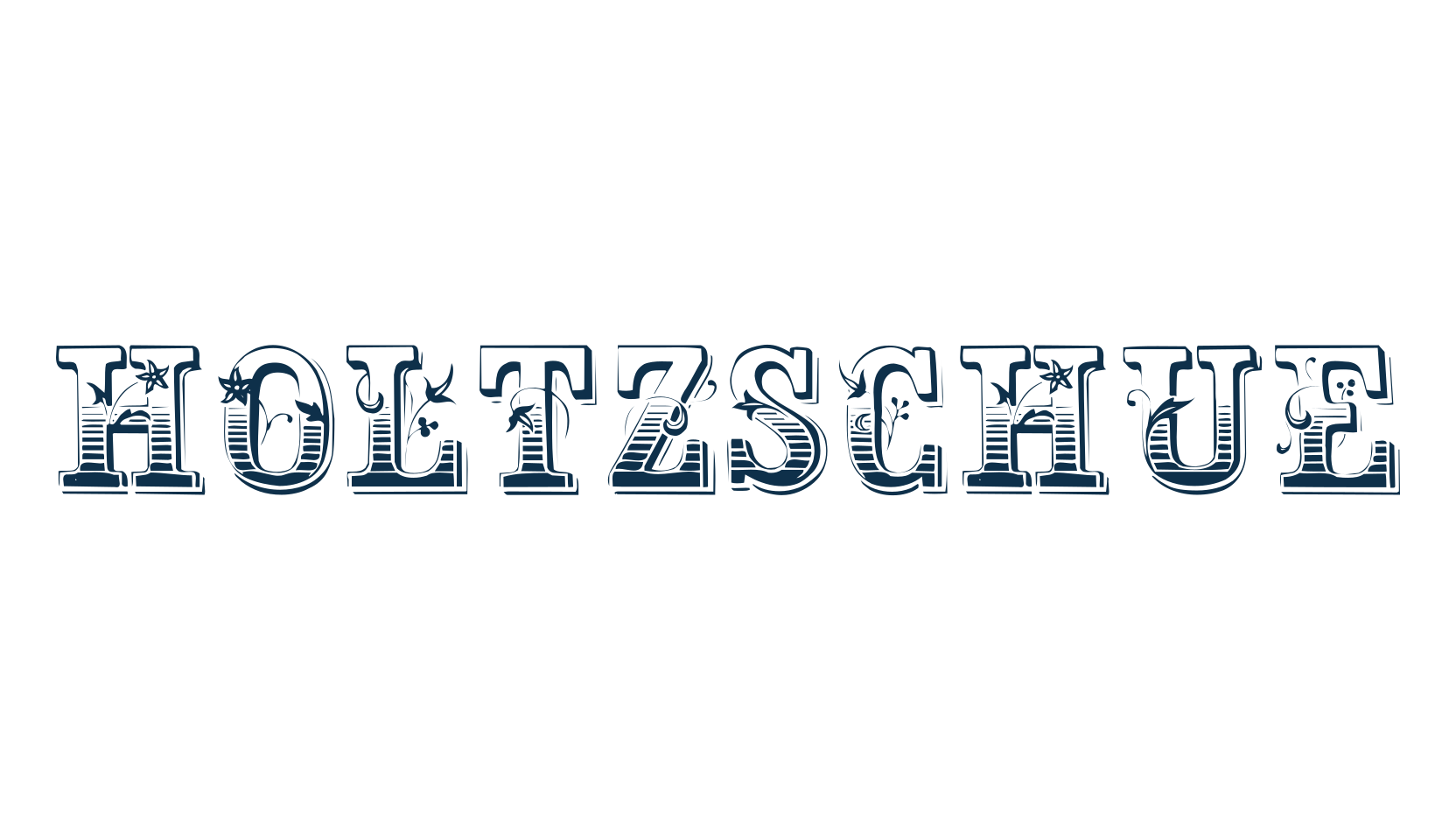Holtzschue, fancy retro decorative font preview