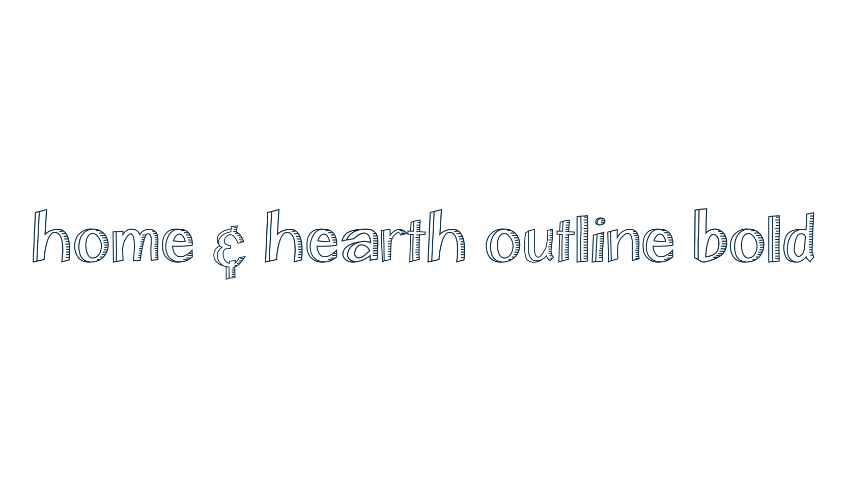 Home & Hearth Outline Bold, fancy decorative font preview
