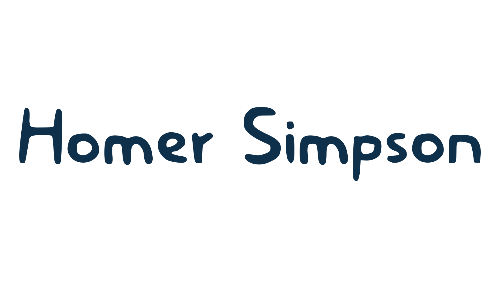 Homer Simpson, fancy cartoon decorative comic font preview