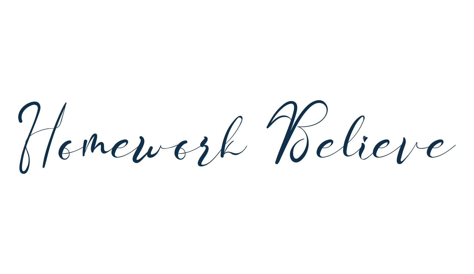 Homework Believe, script calligraphy fancy decorative font preview