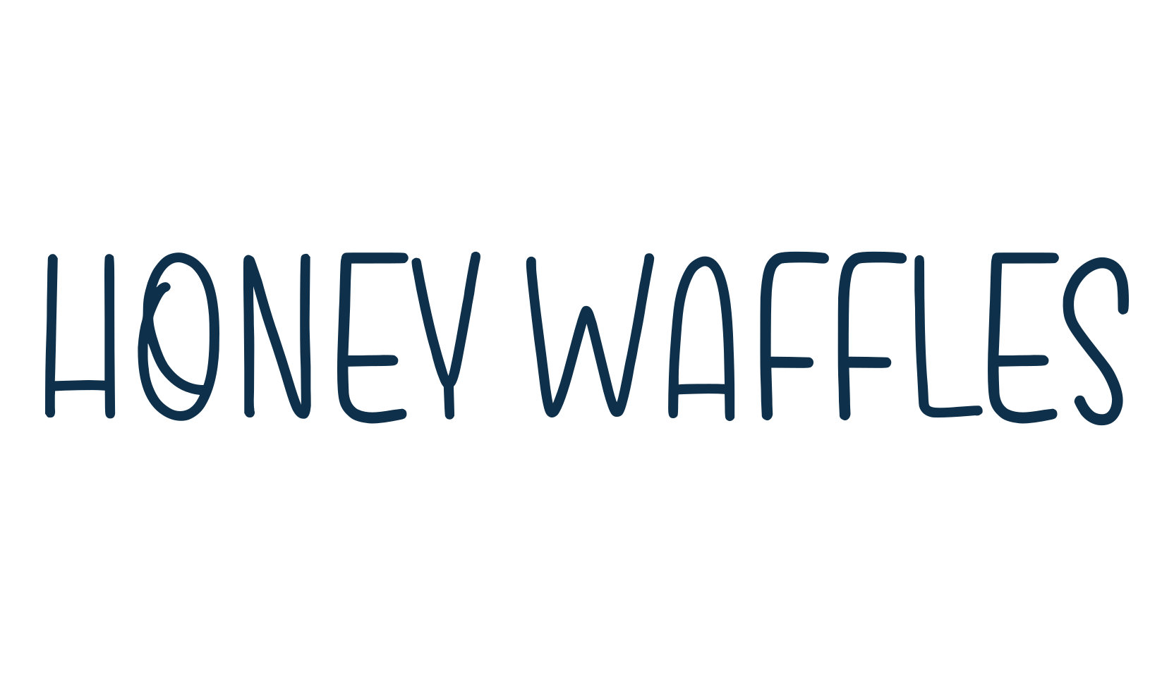 Honey Waffles, handwriting font preview