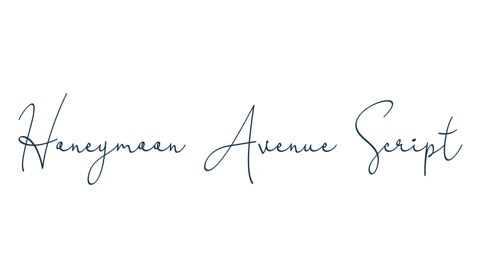 Honeymoon Avenue Script, handwriting font preview
