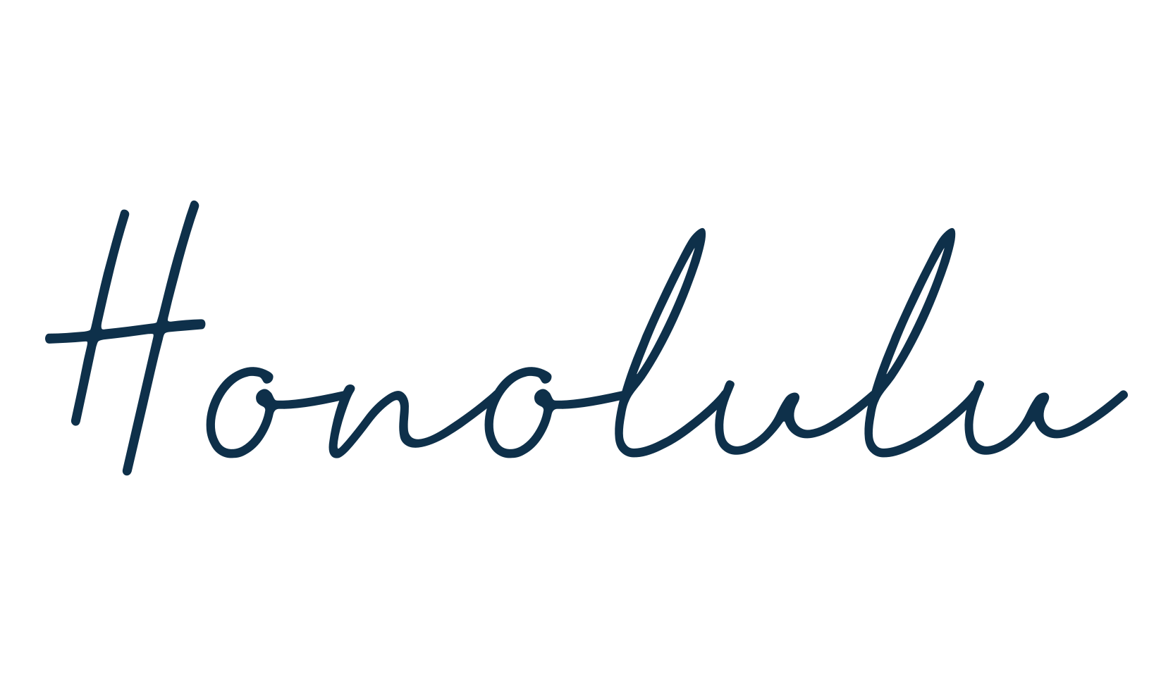 Honolulu, script handwritten fancy decorative calligraphy font preview