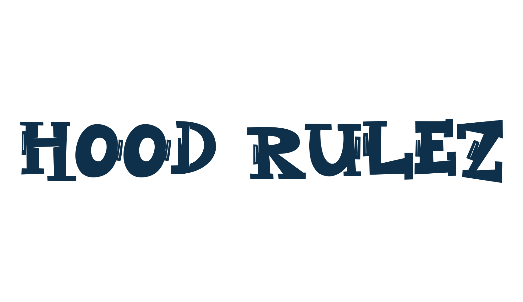 Hood Rulez, fancy cartoon decorative font preview
