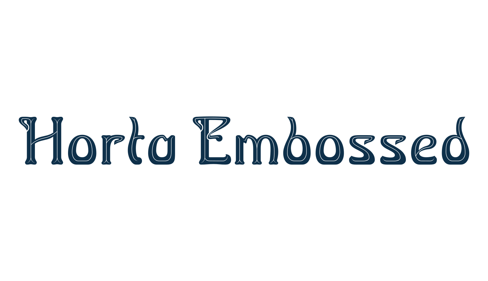 Horta Embossed, retro font preview