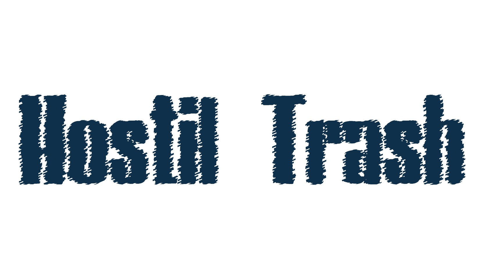 Hostil Trash, fancy eroded decorative font preview