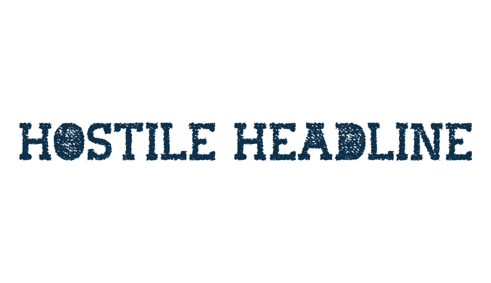 Hostile Headline, fancy eroded decorative font preview