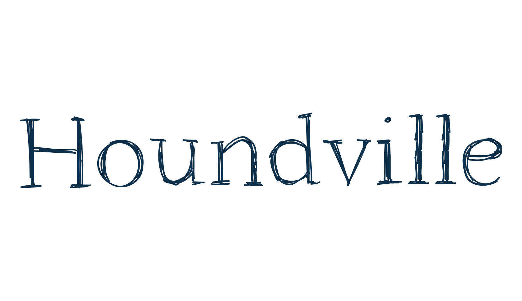 Houndville, script trash fancy decorative calligraphy font preview