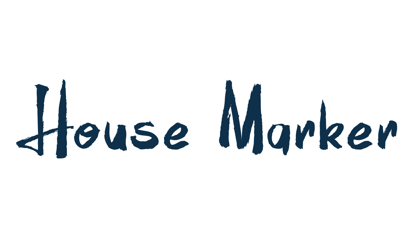 House Marker, script brush fancy decorative calligraphy font preview