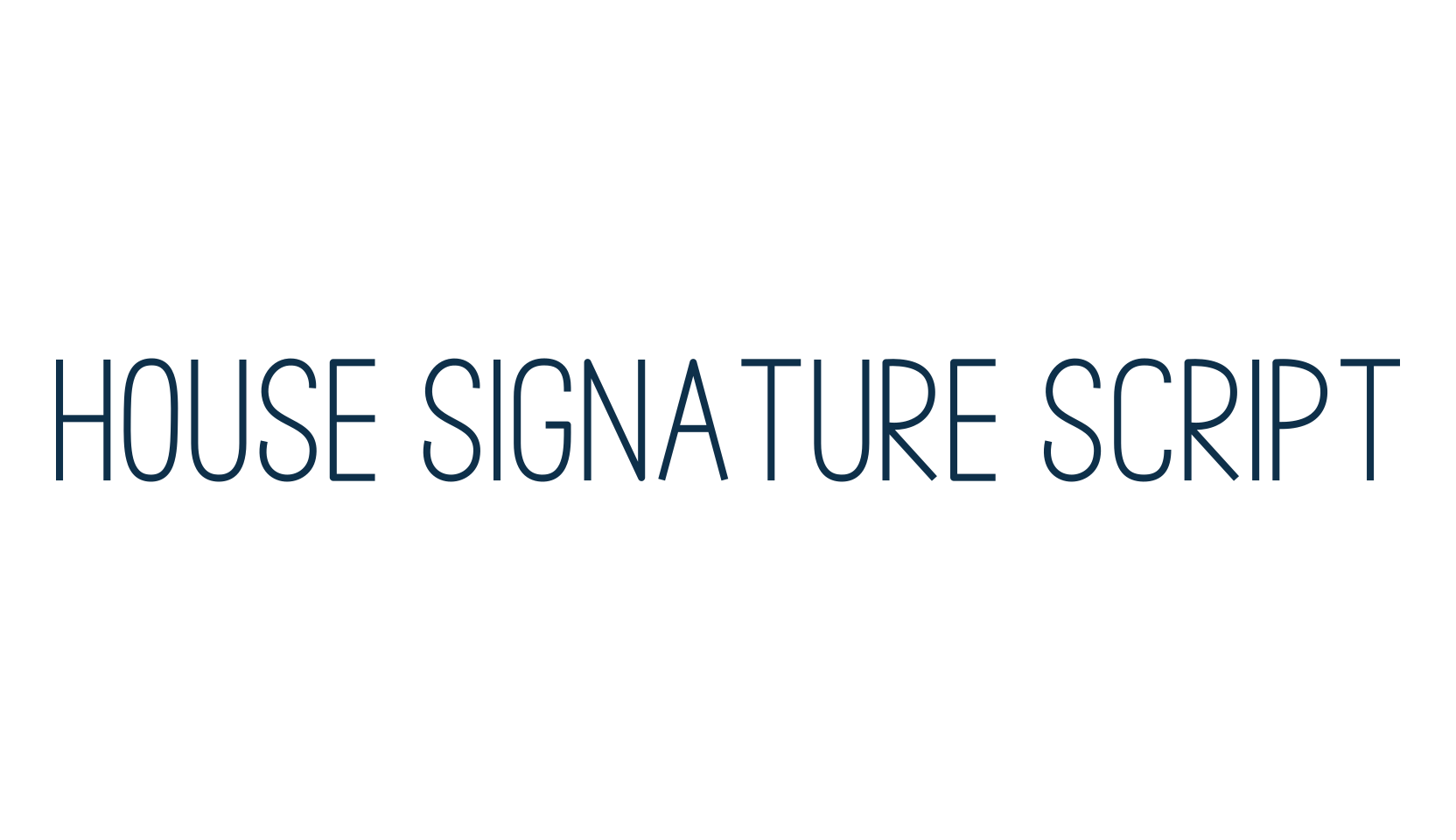 House Signature Script, handwriting font preview