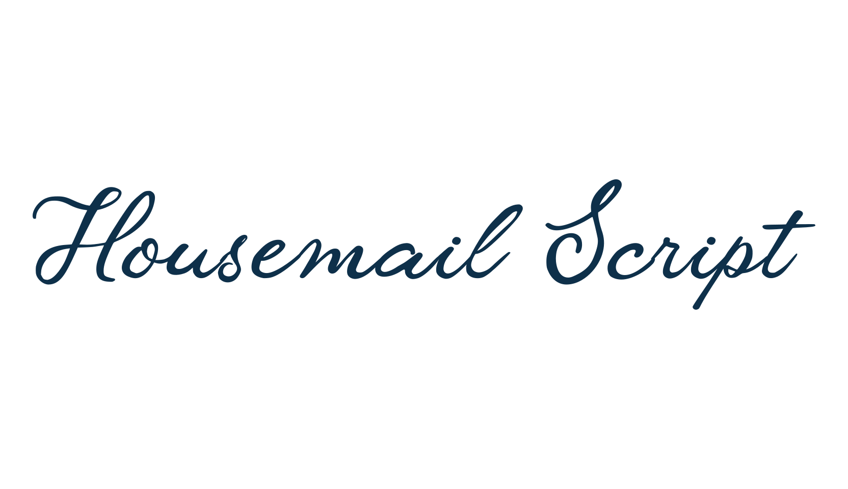 Housemail Script, script handwritten fancy decorative calligraphy font preview